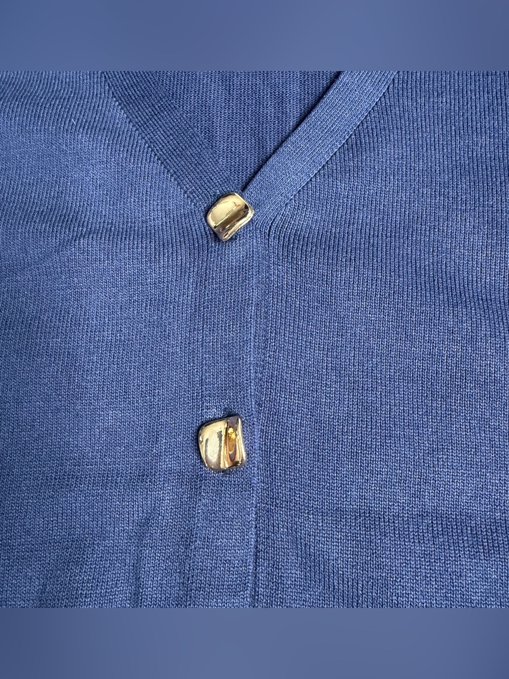 COMMENSE Golden Button Knit Vest Pants Set XL navy wide leg sleeveless high rise - Picture 11 of 16